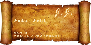 Junker Judit névjegykártya